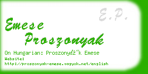 emese proszonyak business card